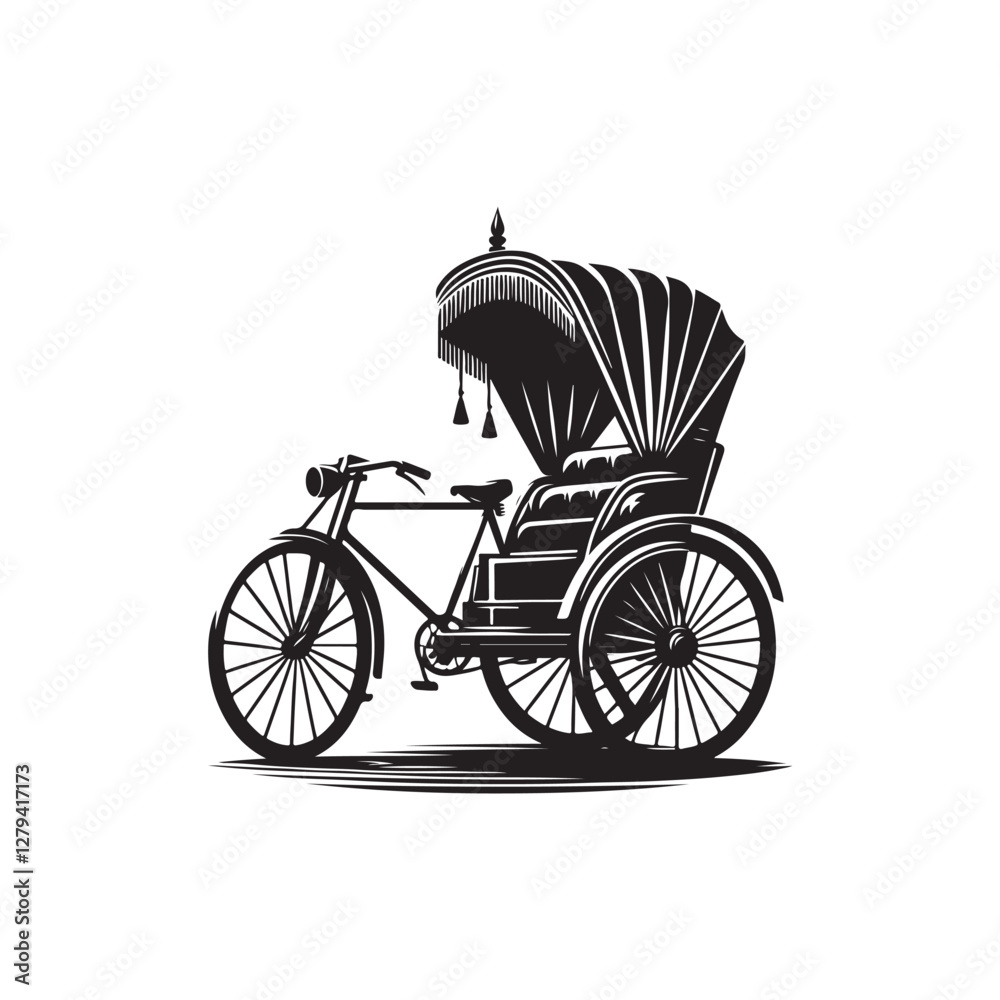 Obraz premium Rickshaw silhouette design Vector (5).eps
