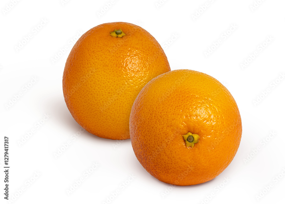 Two oranges isolated on white background. fresh orange. Two oranges isolated on white background. fresh orange.