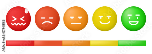 Rating scale or pain scale. Likert scale. Vector clipart isolated on white background.