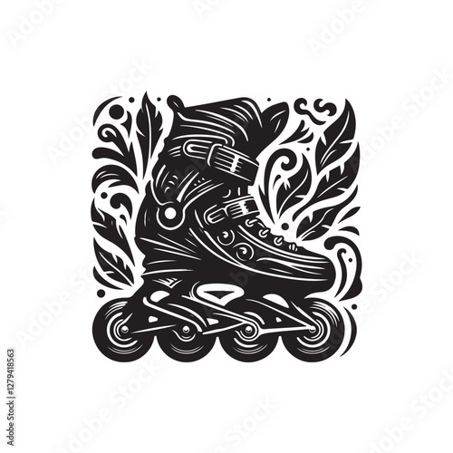 Rollerblades silhouette design Vector (5).eps