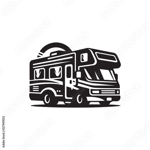 RV (Recreational Vehicle) silhouette design Vector (1).eps