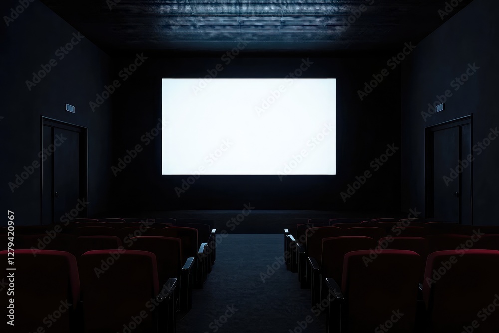 Dark interior with billboard. AI generated illustration. Dark interior with billboard. AI generated illustration.