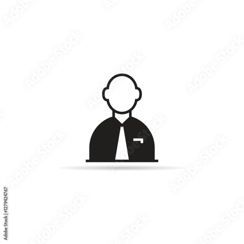 employee icon with shadow on white background