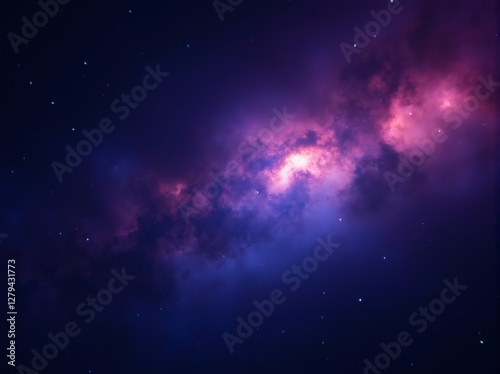 Cosmic Nebula with Starry Sky