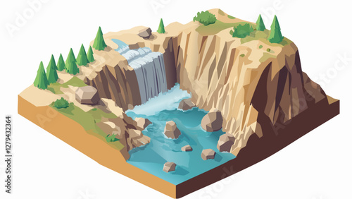 The Cascades- A Mountain Waterfall Scene