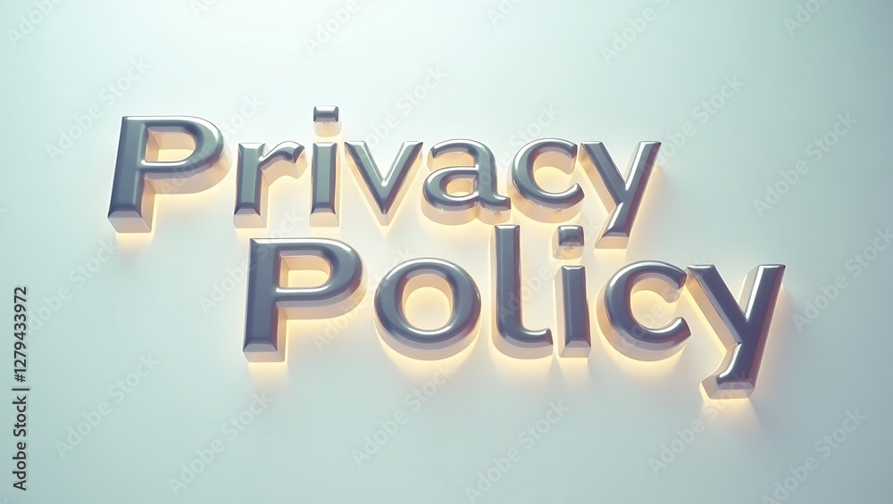 Modern typography showcasing a privacy policy statement with a soft glow effect Modern typography showcasing a privacy policy statement with a soft glow effect