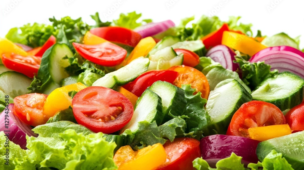 Fresh Colorful Salad with Mixed Vegetables and Crisp Greens Fresh Colorful Salad with Mixed Vegetables and Crisp Greens