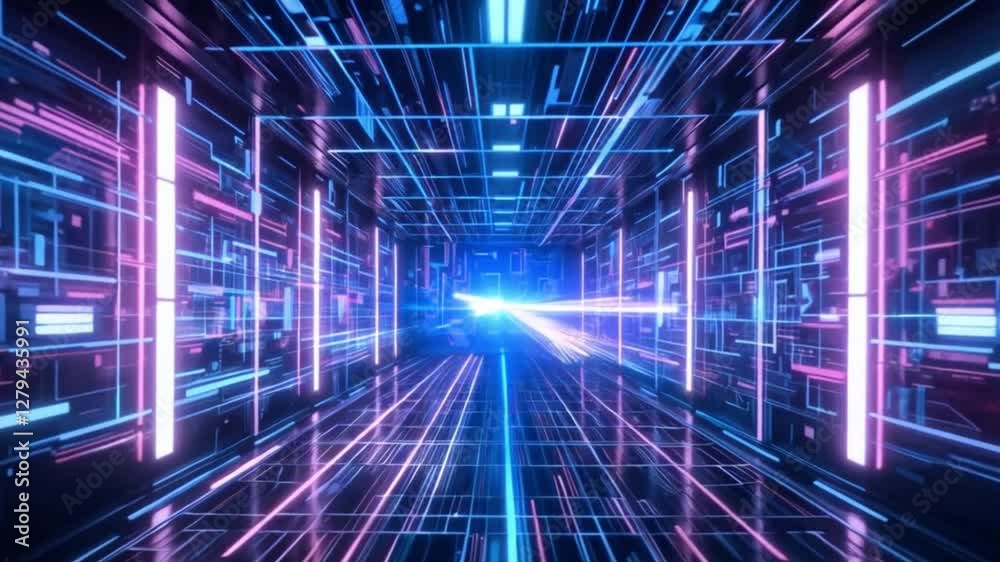 Glitch effects with neon grids, dynamic digital distortion, futuristic cyberpunk vibe, 8K cinematic loop.
Glitch effects with neon grids, dynamic digital distortion, futuristic cyberpunk vibe, 8K cinematic loop.