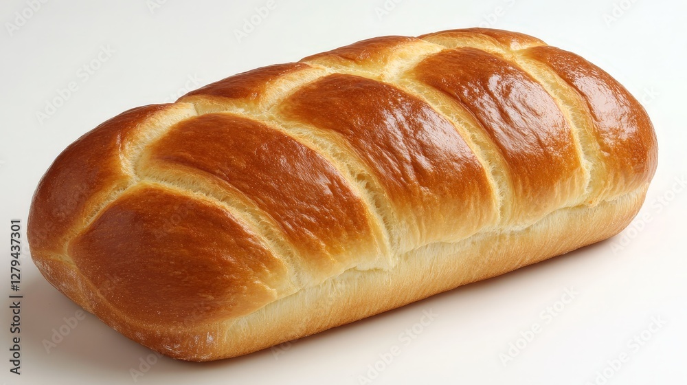 Freshly Baked Loaf of Soft and Fluffy Bread on White Surface Freshly Baked Loaf of Soft and Fluffy Bread on White Surface