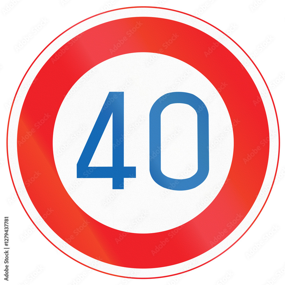 Japanese road sign - Maximum Speed Limit 40 kilometers per hour Japanese road sign - Maximum Speed Limit 40 kilometers per hour