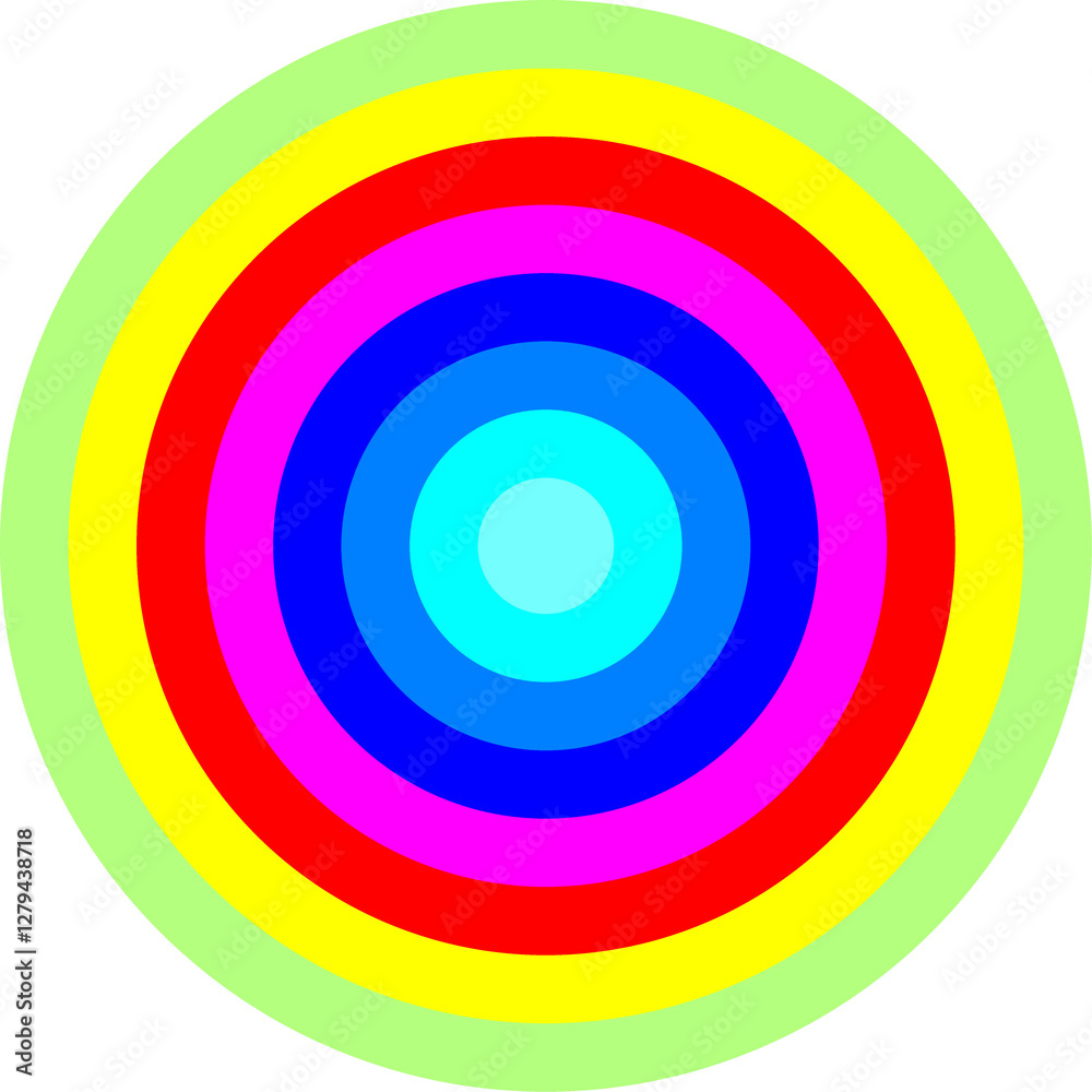 circle smooth color transition from infrared to ultraviolet expanding radially from the center on white circle smooth color transition from infrared to ultraviolet expanding radially from the center on white
