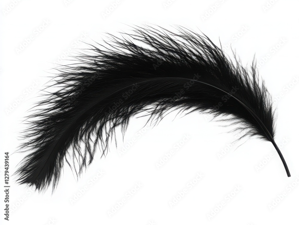 black feather isolated on white background black feather isolated on white background