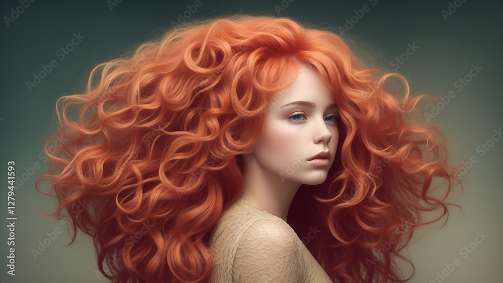 Fototapeta premium red hair woman