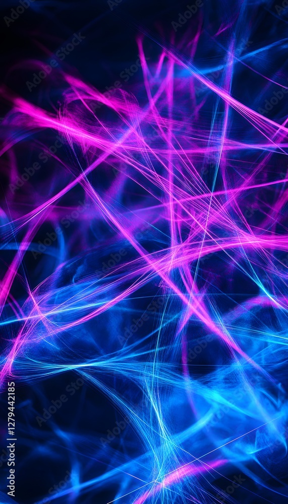 Abstract neon lines in a bright pink and blue combination Abstract neon lines in a bright pink and blue combination