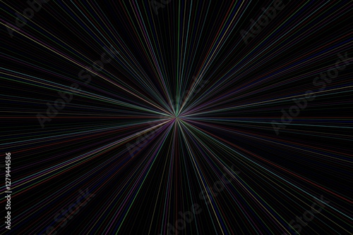 lines of equal thickness ranging from rainbow colors from infrared to ultraviolet on black background