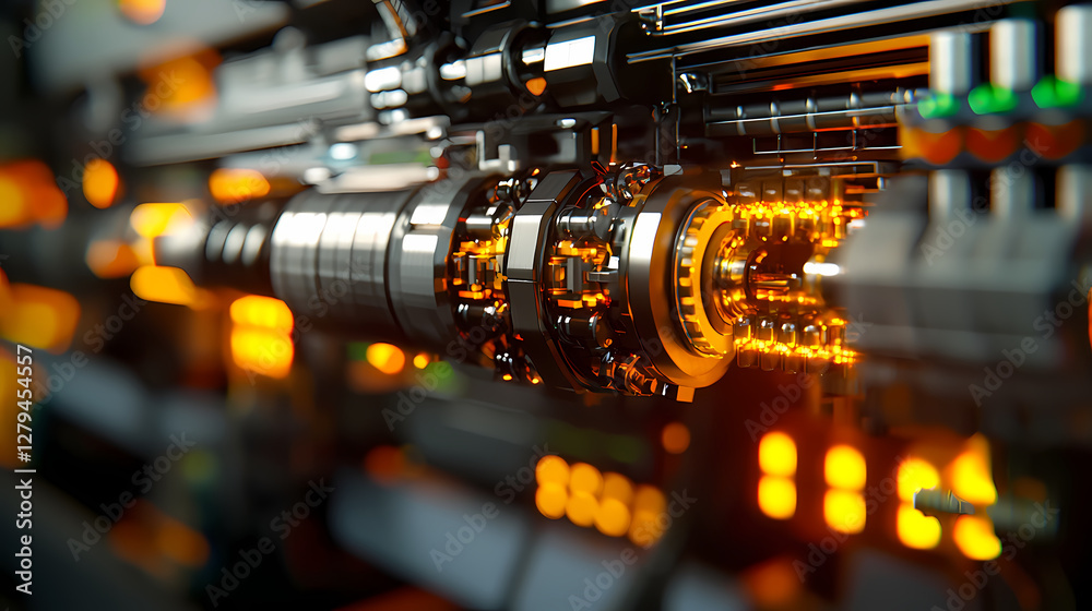 A close-up view of intricate machinery components with glowing elements, showcasing advanced engineering and technology. A close-up view of intricate machinery components with glowing elements, showcasing advanced engineering and technology.