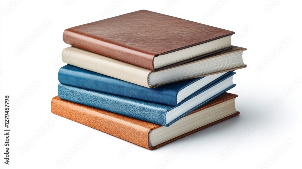 A neat stack of books showcases creativity and knowledge. Each book has a distinct color. This image can inspire readers and writers alike. Generative AI A neat stack of books showcases creativity and knowledge. Each book has a distinct color. This image can inspire readers and writers alike. Generative AI