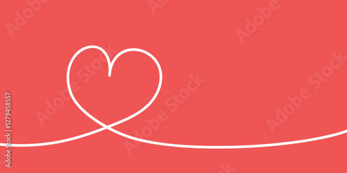 Heart in line art style. Hand drawn design for Valentine’s Day, Mother’s Day and Women’s Day. Vector illustration