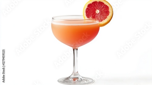 Wallpaper Mural A refreshing pink beverage garnished with a slice of grapefruit rests elegantly on the rim of a glass, inviting a delightful sip. Torontodigital.ca
