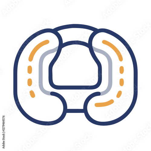 Travel pillow icon design featuring a unique shape, perfect for enhancing comfort during journeys on planes or road trips