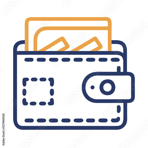 Travel wallet icon design showcasing a simple yet functional wallet illustrating organization and convenience for travelers