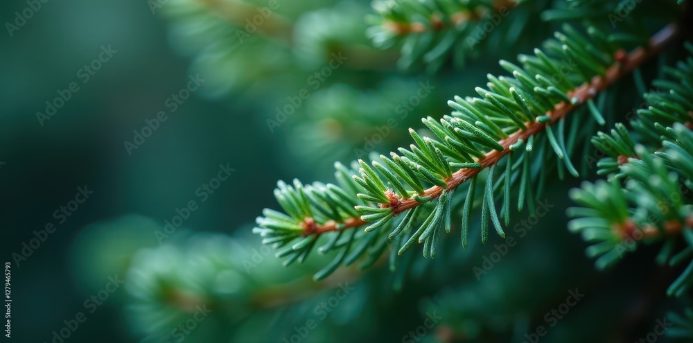 Deep green pine boughs, frosted tips, close-up, holiday texture, green Deep green pine boughs, frosted tips, close-up, holiday texture, green