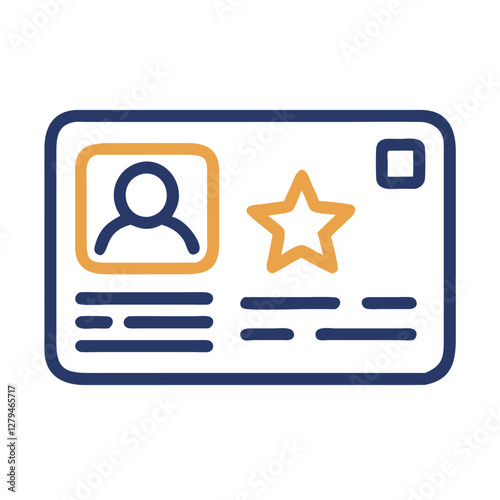 Membership card design showcasing a user profile with a star icon, emphasizing identification and access rights for various services and activities