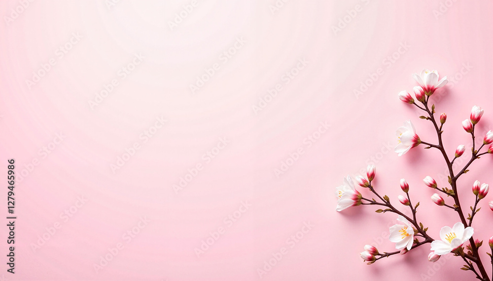 Fototapeta premium Delicate blossoms on soft pastel backdrop, springtime beauty