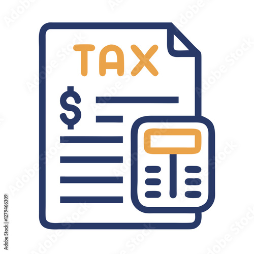 Tax return document with calculator icon designed for digital financial planning