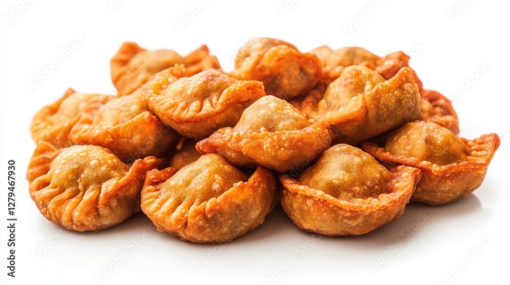 Golden Fried Dumplings: A Close-Up of Crispy, Savory Treats Golden Fried Dumplings: A Close-Up of Crispy, Savory Treats