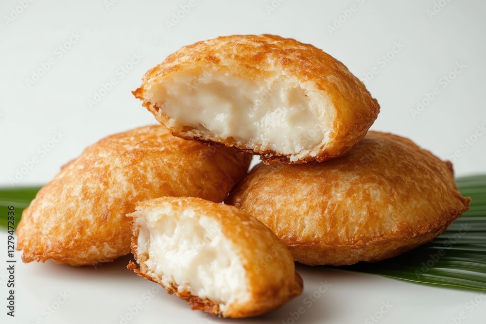 Golden-Brown Fried Pastry with Creamy Filling: A Delicious Treat Golden-Brown Fried Pastry with Creamy Filling: A Delicious Treat
