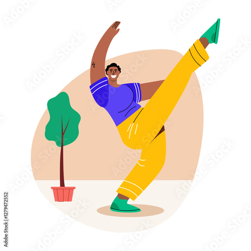 Solo dancer performance illustration in flat style