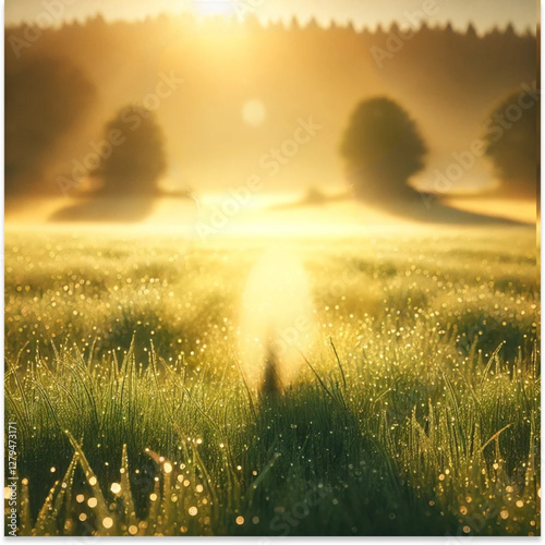 sunset over field