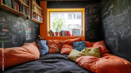 Cozy Reading Nook with Window View photo