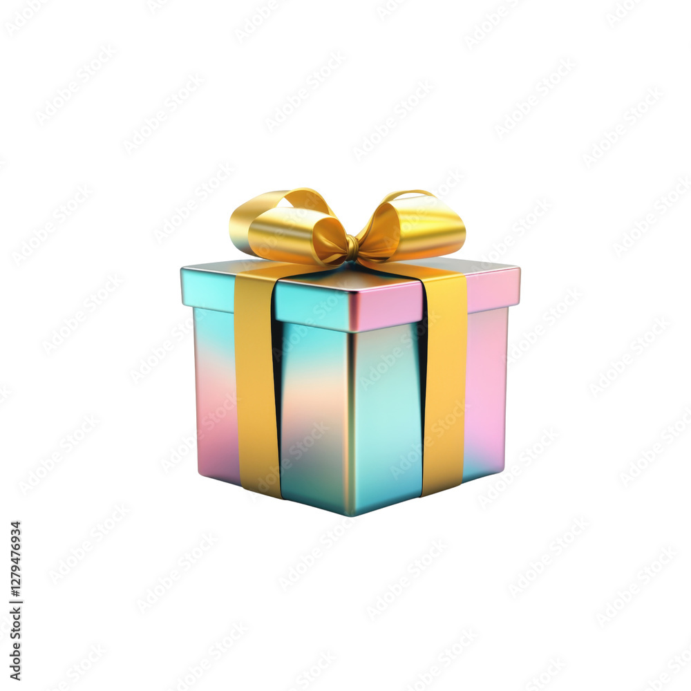 Obraz premium Gift Box Surprise Holiday Celebration 3D Render Colorful Environment Close-Up View Joyous Concept
