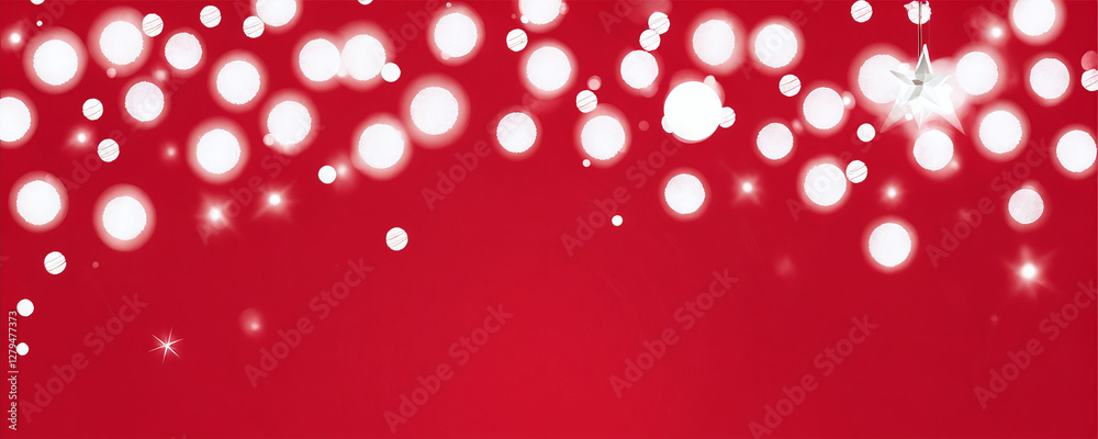 Festive background with bright white lights on a vibrant red surface for holiday celebrations and events Festive background with bright white lights on a vibrant red surface for holiday celebrations and events