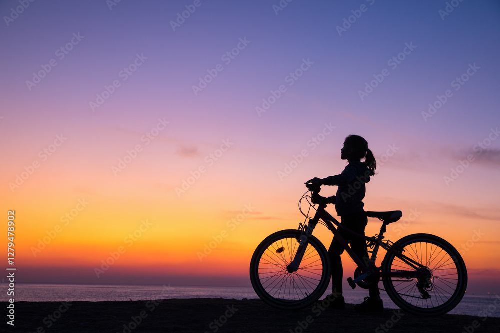 girl and bicycle
