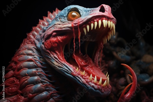 Aggressive monster in a fairy forest