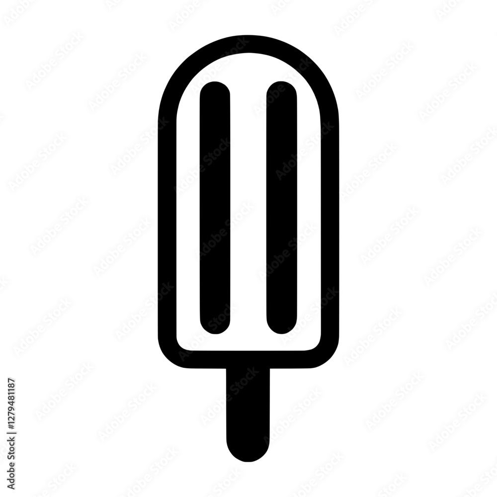 Popsicle, stylized simple icon vector Popsicle, stylized simple icon vector