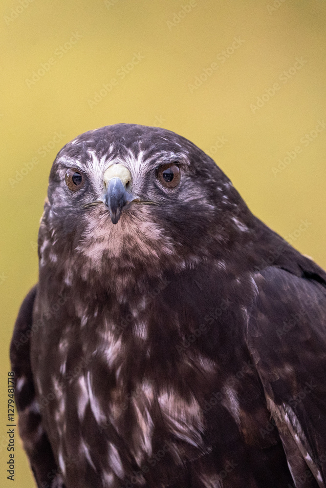 Fototapeta premium A close-up of a hawk's head and upper body. 