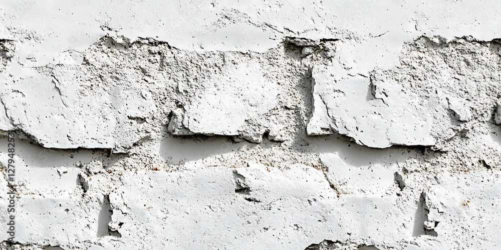 Obraz premium White Damaged Brick Wall Texture