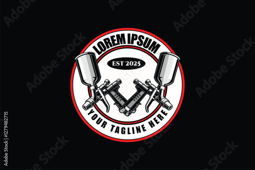 spray gun vector image logo design template