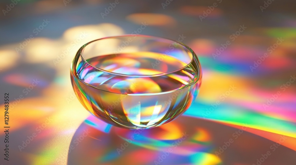 A captivating image of light refracting through colored glass A captivating image of light refracting through colored glass