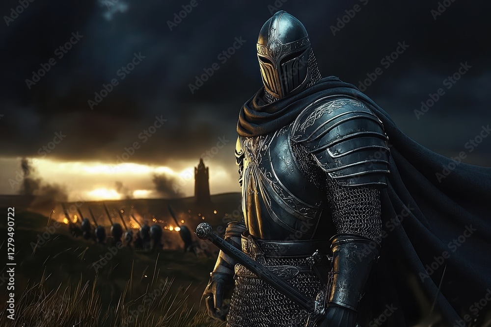 A valiant Celtic knight clad in shining armor.