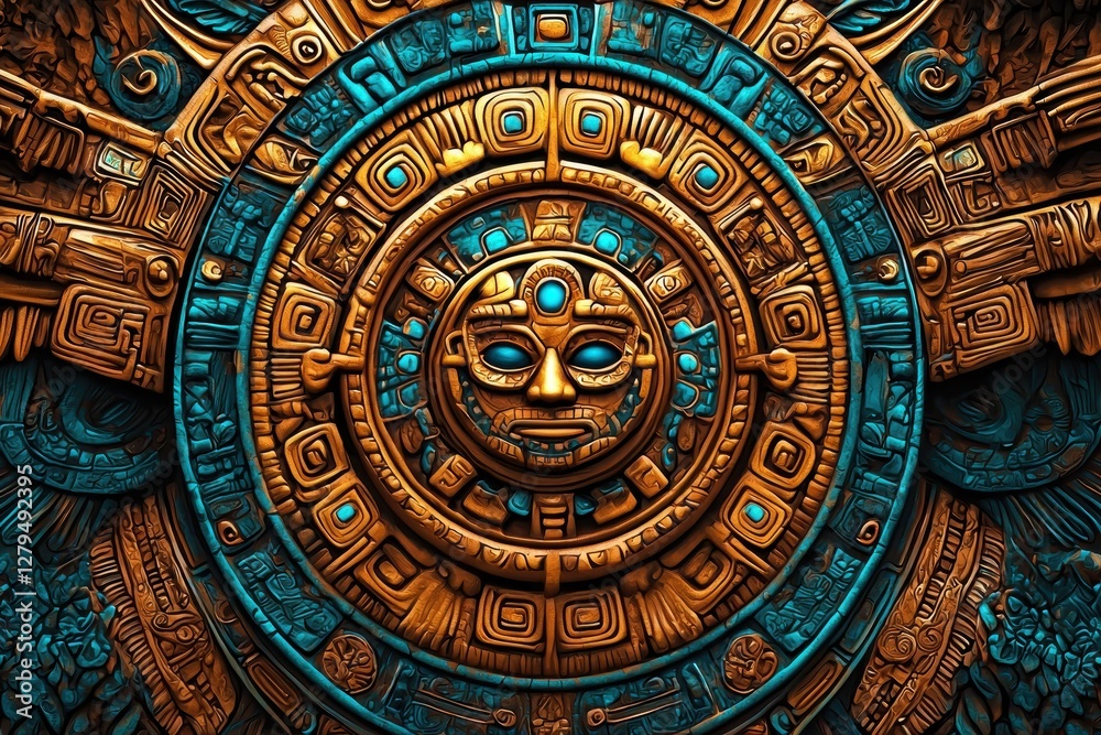 Obraz premium Decorative Elements of Mayan Artistry
