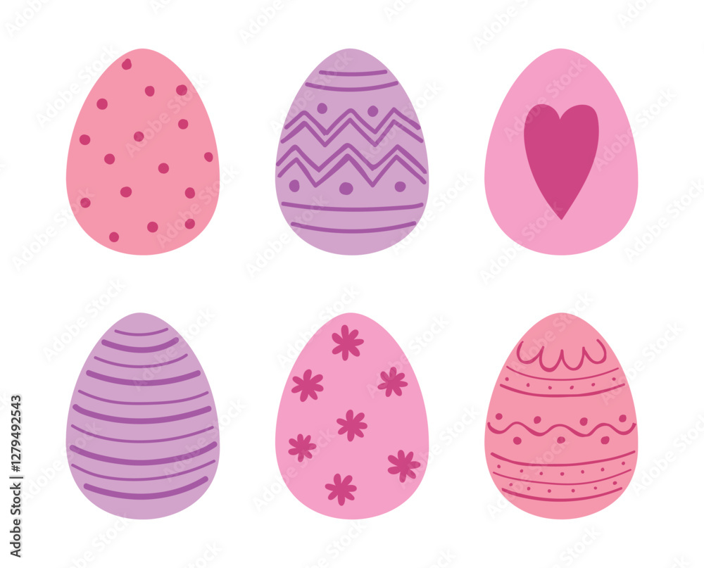 Colourful Easter eggs set. Icons in cartoon style. Vector illustration Colourful Easter eggs set. Icons in cartoon style. Vector illustration