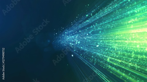 Digital technology speed connect blue green background, cyber nano information, abstract communication, innovation future tech data, internet network connection