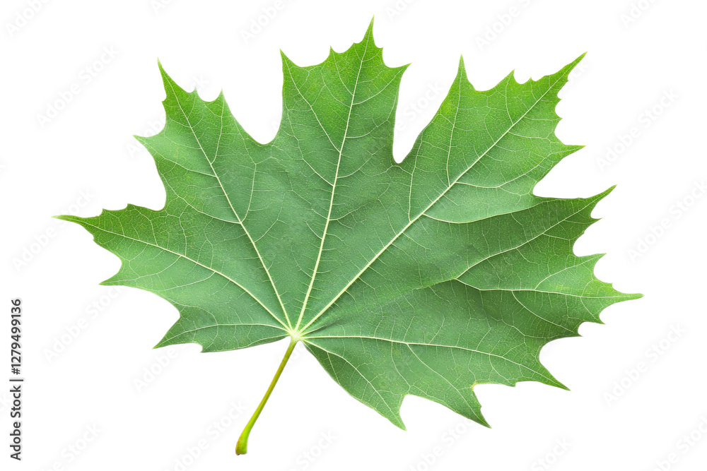 Maple leaf displayed on a white background Maple leaf displayed on a white background