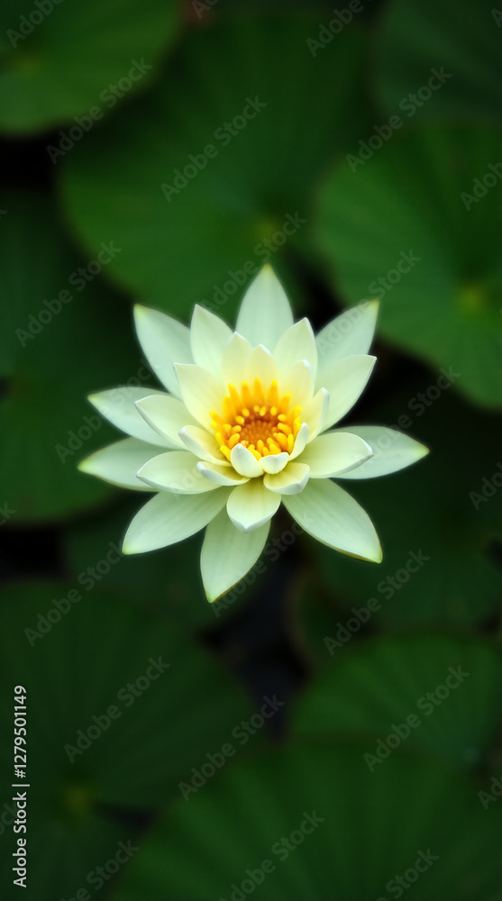Beautiful White Lotus Flower on Dark Green Background for Stunning Phone Wallpaper Beautiful White Lotus Flower on Dark Green Background for Stunning Phone Wallpaper
