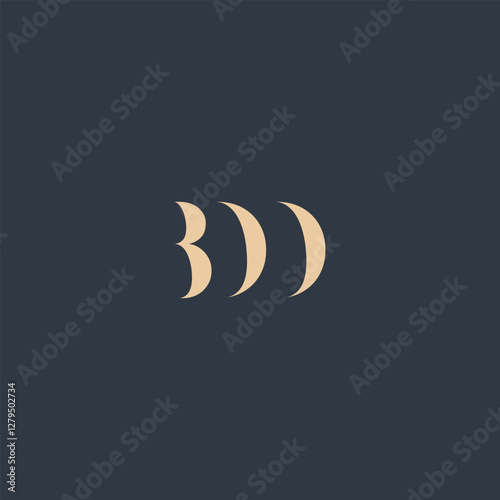 BDD abstract letter logo design. This logo is designed by three abstract letters.